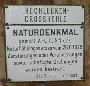 Naturdenkmal Hochleckengroßhöhle